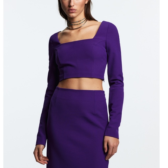 Brand new Zara purple cropped top tags still on - Picture 2 of 9